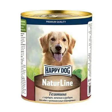 Happy dog консервы для собак: телятина с сердцем, печенью и рубцом