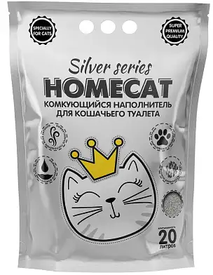 Homecat SILVER SERIES комкующийся наполнитель для кошек премиум